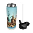 thumbnail image 2 of Sikiie Iconic Global Landmarks Print 18OZ Insulated Straw Cup, Portable Leak-proof Sports Water Bottle, Stainless Steel Water Cup Suitable for Home and Outdoor, 2 of 8