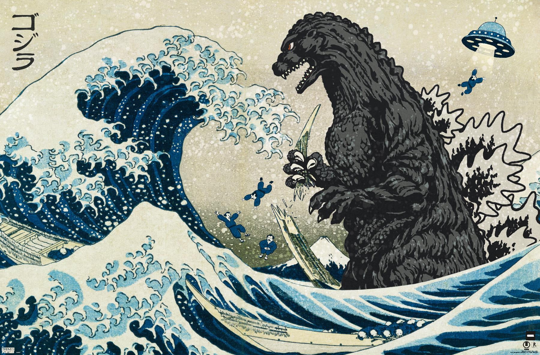 Godzilla - Great Wave Wall Poster, 22.375