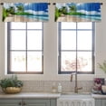 thumbnail image 3 of LALILO Kitchen Curtain Valance Beach Island Beach Palm Rod Pocket Window Curtain 52"x 18" Set of 2, 3 of 5