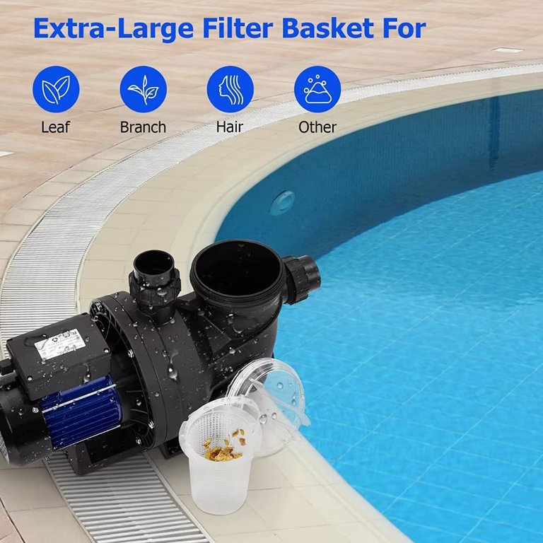 BLACK+DECKER Variable Speed Pool Pump Inground with Filter Basket, 2 HP