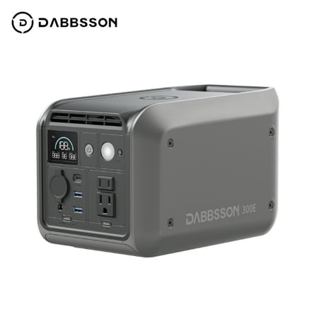 Dabbsson Portable Power Station 300E, 298Wh LiFePO4 Battery, 300W AC Output to 600W Surge, Fast Charging Solar Generator for Outdoor,Camping,Home Use