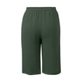 thumbnail image 5 of felwors Yoga Capris with Pockets for Women Wide Leg Cotton Linen Pants Casual Loose Comfy Trendy Elastic Waist Cropped Trouser (Dark Green, M), 5 of 8