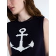 thumbnail image 4 of Free Assembly Women's and Women's Plus Roll Neck Sleeveless Cotton Sweater, Lightweight, Sizes XS-4X, 4 of 5