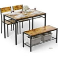 thumbnail image 6 of Aiho 4 Piece Dining Table with 2 Chairs and Bench for Kitchen, Small Space, Retro, 6 of 11