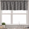 thumbnail image 3 of Ambesonne Modern Valance & Curtain, Abstract Lines Grid Ornate, 55"x24", Charcoal Grey and Pale Tan, 3 of 7