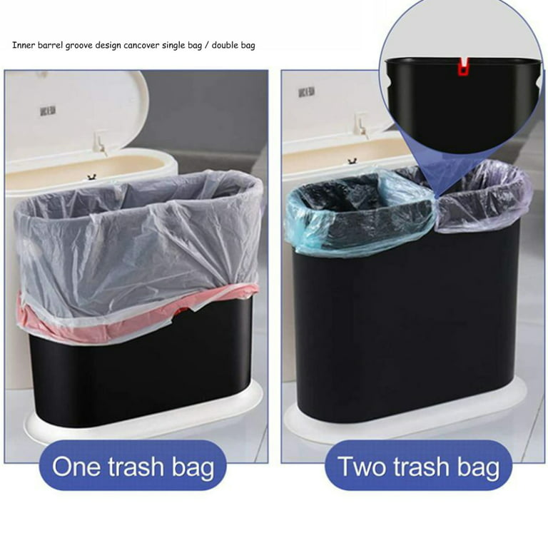 10 Liter Slim Plastic Trash Can Non-Toxic and Tasteless Garbage Bin for Toilet Dorm Room, Size: 10L