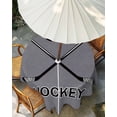 thumbnail image 3 of Outdoor Tablecloth with Umbrella Hole, Sports Hockey Black Art Zippered Table Cloth for Square Tables, Retro Gray Texture Washable Waterproof Tablecloths for Picnic Patio Garden, 3 of 9