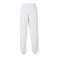 thumbnail image 5 of Ecqkame Women's High Waisted Sweatpants Women's Loose High Waist Wide Leg Pants Workout Out Leggings Casual Trousers Yoga Gym Pants White M, 5 of 5