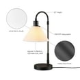 thumbnail image 6 of Globe Electric 20" Modern Matte Black Indoor Table Lamp with Fabric Shade, 6 of 9
