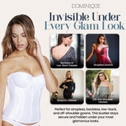 Dominique Women’s Backless Strapless Juliette Satin Longline Bustier Bridal Bra #8950 – Full Support- Lingerie for women
