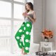 thumbnail image 5 of Balery Green And White Polka Dot Pantalones de pijama para mujer, pijamas ultraligeros, pantalones de estar por casa-Large, 5 of 6