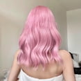 thumbnail image 4 of Pelucas onduladas de cuerpo corto con flequillo para mujer, pelo sintético de color rosa, colorido, suave, Natural, uso diario, fiesta, resistente al calor, 4 of 4