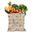 thumbnail image 1 of Hedgehog and Floral Design Canvas Tote – Cute Cartoon Animal Reusable Bag, 1 of 5