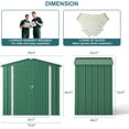 thumbnail image 4 of Outdoor Storage Shed 6 x 4 t（24.6 sq. ft.）Metal Garden Shed with Double Lockable Doors,for Backyard Patio Lawn-Green, 4 of 9