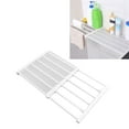 thumbnail image 3 of Cabinet Rod Rack, Tension Rod Shelf Adjustable Length Space Saving Nail Free Expandable Closet Shelf For Cabinet Wardrobe 16.5in Width, 3 of 8