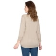 thumbnail image 5 of Turtle Bay New York Women's Curved Hem Cardigan with open front in Soft fabric, 5 of 5