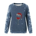 thumbnail image 4 of Fznquz Crewneck Long Sleeve Tops for Women Christmas Blue Shirt Casual Winter Graphic Fall Fashion for Women 2025, 4 of 4