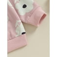 thumbnail image 6 of Wassery Kids Girl Fall Outfits 3M 6M 12M 18M 24M 3T 4T Toddler Girl Floral Print Long Sleeve Round Neck Sweatshirt Long Pants Set 2 Piece Autumn Clothing for Newborn Girl, 6 of 8