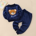 thumbnail image 3 of RUTAYY Children Girls Clothing Sets Pajama Long Sleeve Round Neck Tops and Pants Winter Warm Sleepwear Soft Cozy Loungewear Playful Vacation Outfit Sets, 3 of 3
