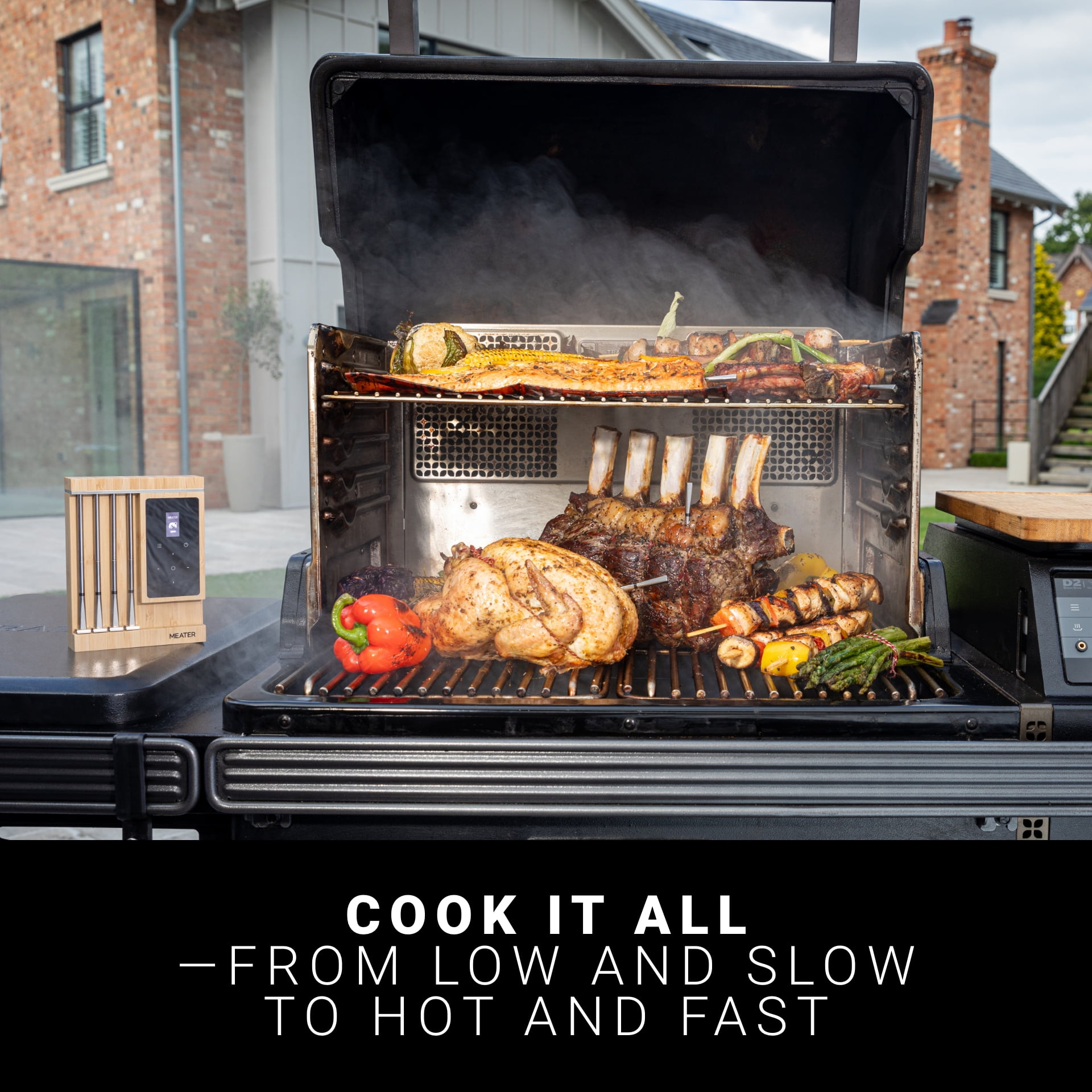 MEATER Pro XL: Bluetooth & WiFi Smart Meat Thermometer | 4 Multi-Sensor Probes | 1000°F Heat Resistance | Certified Accuracy for BBQ, Oven, Grill, Smoker, Air Fryer, Deep Fryer, Sous Vide