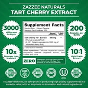 Zazzee Tart Cherry 10:1 Extract 3000 mg Strength – 200 Vegan Capsules – Certified Kosher – Concentrated & Standardized 10X Extract – Antioxidant, Joint & Inflammation Support – All-Natural • Non-GMO