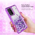 thumbnail image 4 of Galaxy Wireless Case for Galaxy Note 20 Ultra, Hard Clear Glitter Sparkle Flowing Liquid Heavy Duty Shockproof Three Layer Protective Bling Cases for Samsung Galaxy Note 20 Ultra Case - Purple, 4 of 7