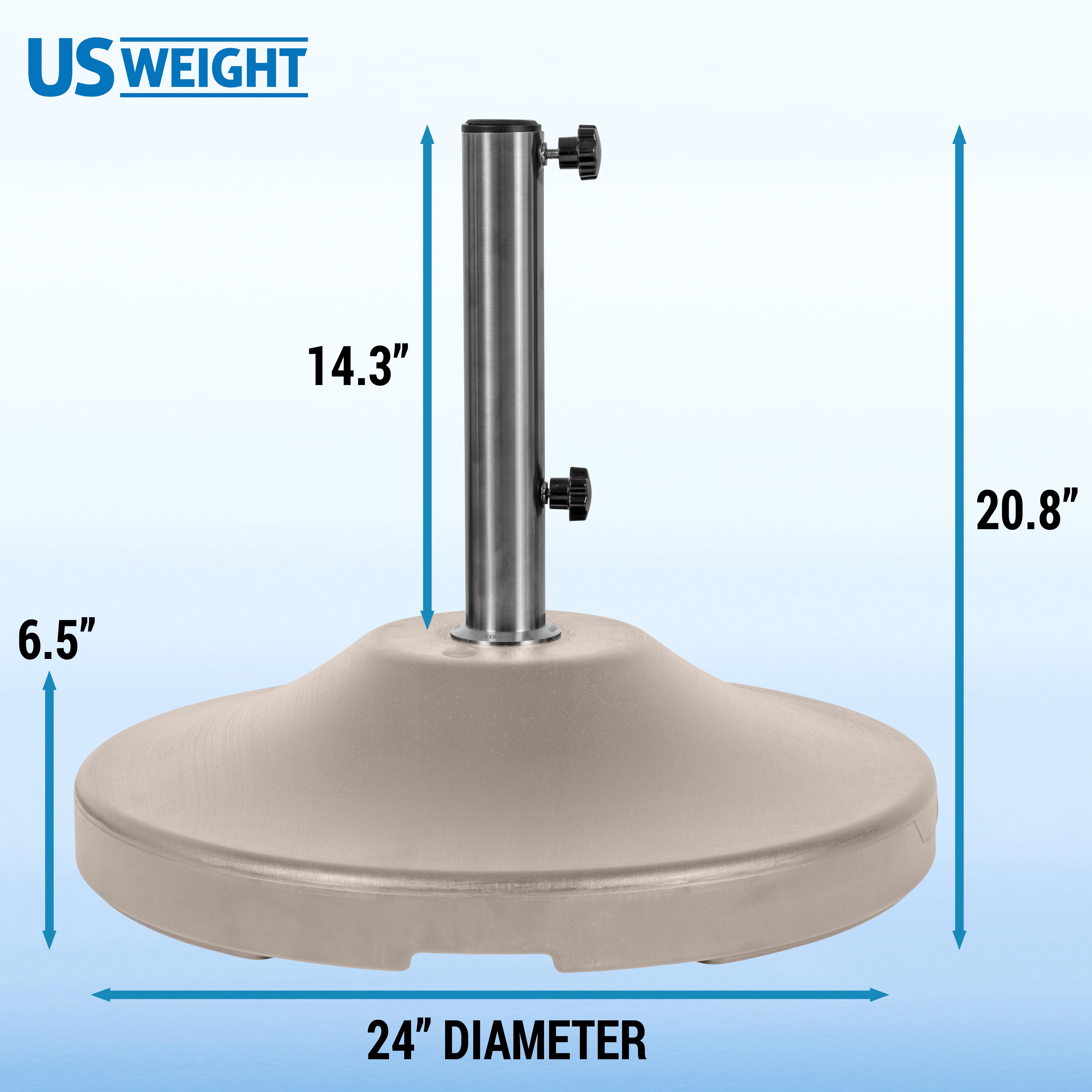 US Weight 120LB Concrete Filled Free Standing Umbrella Base in Beige