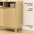 thumbnail image 5 of Fluted Sideboard Cabinet with Wavy Door Panel, Solid Wood Leg & Adjustable Shelf, Quality MDF Storage Cabinet for Entryway, Living Room, Dining Room, 15.7" D x 31.5" W x 32.3" H, 5 of 9