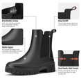 thumbnail image 4 of SMILIN Lightweight Women’s Waterproof Ankle Rain Boots, Slip-Resistant Garden Work Shoes,Black,Size 8, 4 of 5