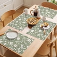 thumbnail image 5 of White Spring Floral Placemats Set of 4 Summer Flowers Sage Green Pastoral Place Mats Indoor Wipeable Table Mats Washable Cloth Dining Table Placemats for Kitchen Holiday Party Home Decor 13x19 Inch, 5 of 9