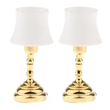 2x 1:12 Scale Dollhouse Mini Battery Operated Lights Lamp