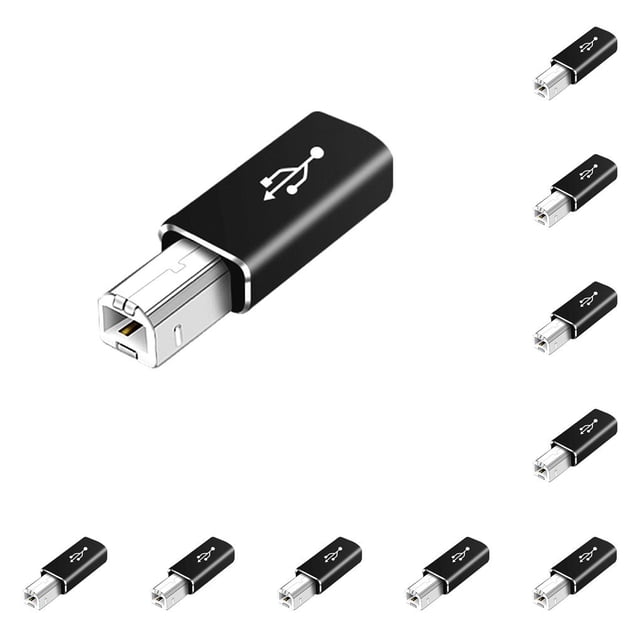Eigraketly Accesorio de conexión del adaptador USB tipo c Equipo de adaptación Convertidor de a Herramienta de transferencia de Cabeza recta/Negro 10piezas