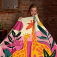 thumbnail image 6 of Giraffe Mom and Baby Fleece Throw Blanket – Colorful Safari Animal Design for Kids or Nursery, Birthday or Christmas Gift – Soft & Warm for Bed, Sofa or Couch, 6 of 6