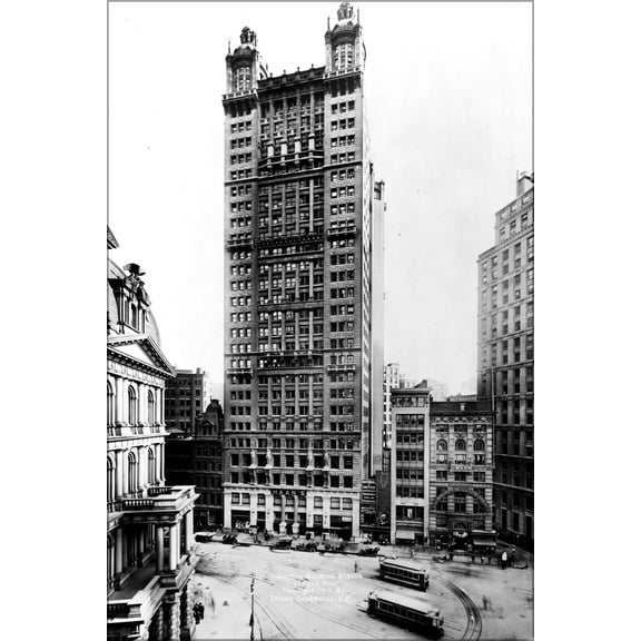 24"x36" Gallery Poster, Park Row Building 1912 New York City