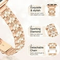 thumbnail image 4 of KOMI Slim Rose Gold Bling Watch Band Women Compatible with Apple Watch 38mm 40mm 41mm 42mm (S10) Jewelry Replacement Sparkly Diamond Metal Thin Strap for iWatch Series 10/9/8/7/6/5/4/3/2/1/SE, 4 of 8