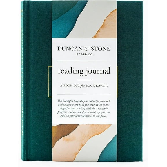 Reading Journal for Book Lovers, 120 Pages - Linen Bound Reading Log for Tracking Books - Easy-to-Use Daily Journal - Ideal Book Lovers Gifts, Emerald