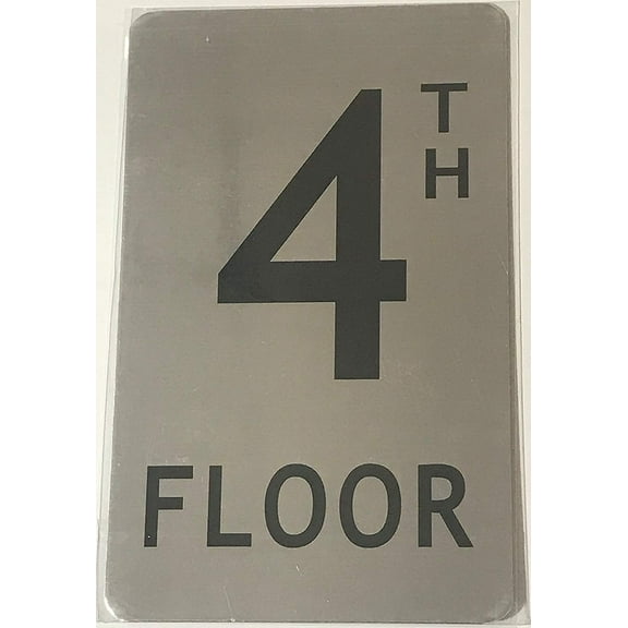 4TH FLOOR SIGN ( BRUSH ALUMINIUM 5X8)-The Mont argent line.
