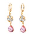 thumbnail image 4 of BRIGHTFUFU 1Par Aretes Colgantes De Zirconia Rosa Para Mujer Ideales Para Ocasiones Formales, 4 of 8