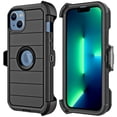 thumbnail image 2 of For Iphone 15 6.1 Marshall Series Pc Tpu Hybrid Dual Protective Case With Rotatable Holster Combo Clip - Black, 2 of 8