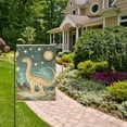 thumbnail image 2 of Yayeee Garden Flag 12" x 18" Double Sided Outdoor Yard Lawn Holiday Decorations, Dinosaur with Stars, 2 of 6