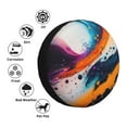 thumbnail image 6 of DouZhe Waterproof Spare Tire Cover, Fractal Blaze Texture Prints Adjustable Wheel Covers Fit for Jeep Trailer RV SUV Car, 14 inch, 6 of 7