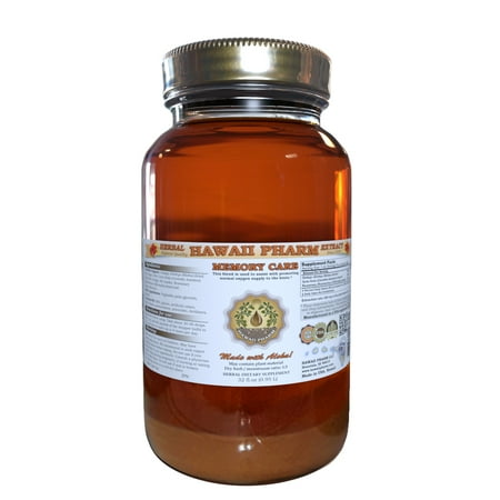 Memory Care Tincture, Ginkgo (Ginkgo Biloba) Leaf, Gotu Kola (Centella Asiatica) Herb, Rosemary (Rosmarinus Officinalis) Leaf Liquid Extract, Herbal Supplement 32 oz Unfiltered