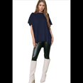 thumbnail image 2 of Suéter Holgado de Corta con Hombros Caídos para Mujer, Color Azul Marino, Talla M, 2 of 9