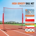 thumbnail image 3 of VEVOR Barricade Backstop Net, 7x7 ft Ball Sports Barrier Netting, Portable Practice Equipment with Carry Bag, Protection Screen for Baseball Softball Lacrosse Soccer Hockey Training, for Backyard, 3 of 9