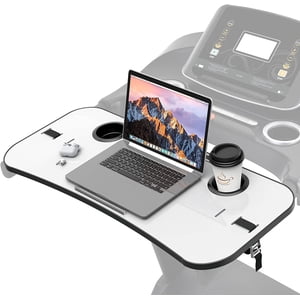 Qsxou Pièce jointe du bureau du tapis roulant 36 Inches Tread Tray Workstation, Support de support pour ordinateur portable pour les carnets, tablettes, téléphone, cup, plate-forme ergonomique avec Cooli