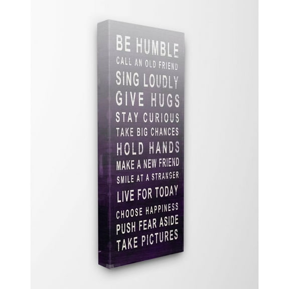 Stupell Industries Be Humble Family Home Inspirational Word Purple Design Canvas Wall Art by SD Graphics Studio