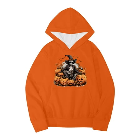 

Baby Girl Clothes Youths Girls Halloween Pumpkins Letters Prints Hoodie With Pocket Casual Pullover Girls Sweatshirts Boys Toddler Kids Little Girl s Long Sleeve Sweatshirts Tops(Size:6-7 Years)