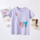 thumbnail image 3 of Gibobby Blusas Para Niñas Niños pequeños verano niña media manga púrpura Top cuello redondo dibujos animados Top Casual Top amor dibujos animados colgante Top niñas regalos （Morado， 5-6 Años), 3 of 4