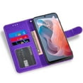 thumbnail image 5 of Compatible with Motorola Moto G Play 2024 4G Wallet Phone Case and Tempered Glass Screen Protector Flip Credit Card Holder Stand Bling Glitter Cell Cover for XT2413V XT2413-1 64GB Women Men Purple, 5 of 9