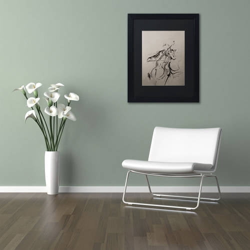 Trademark Fine Art 'The Cellist Sketch' Canvas Art by Marc Allante, Black Matte, Black Frame